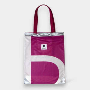 Upcycelte Shopper in aubergine